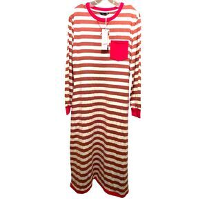 NWT Dokotoo Women's Long Sleeve Stripped Maxi Dress Size M
